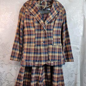 Vintage Wool Blend Skirt Suit